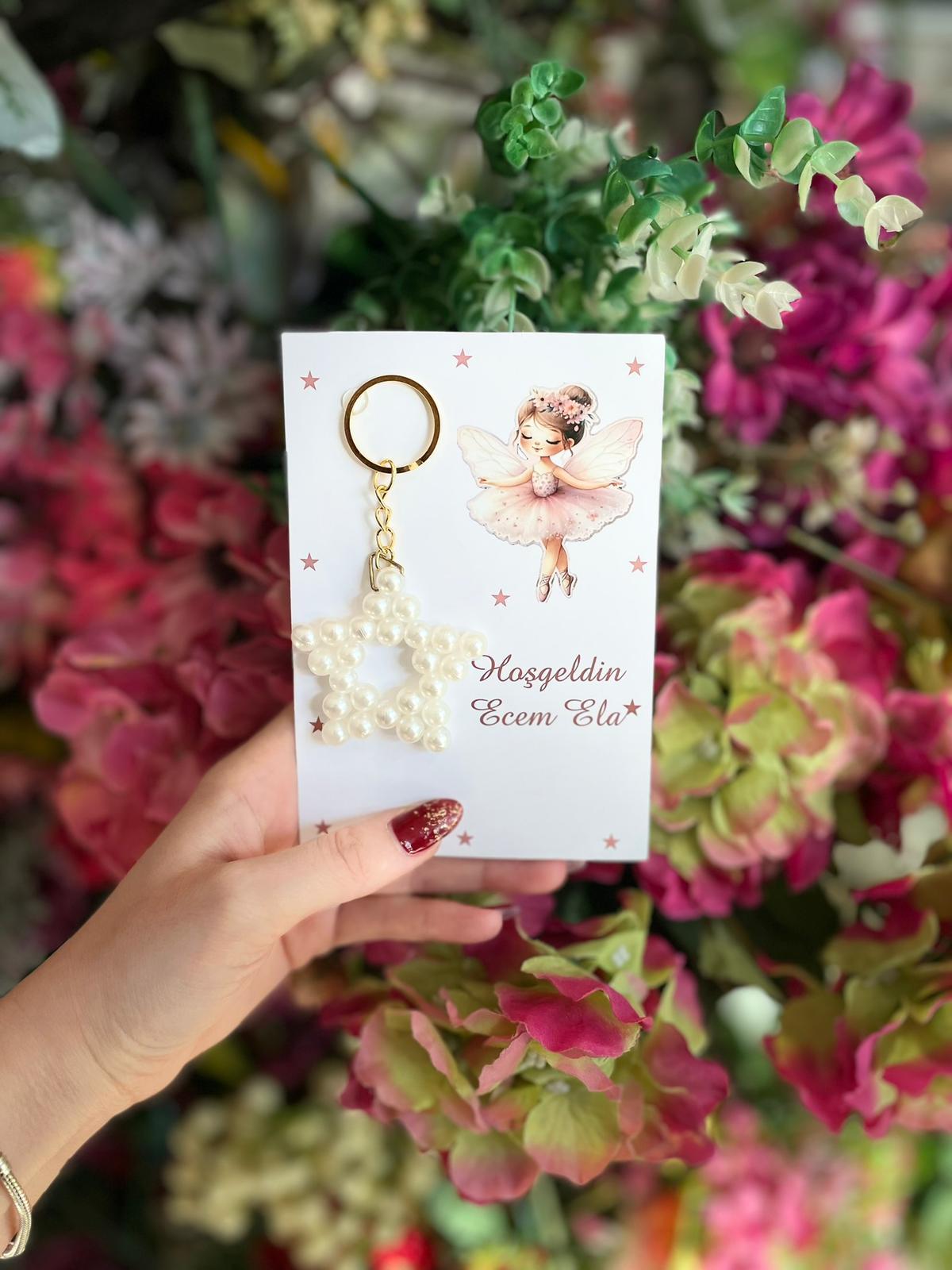 incili yıldız anahtarlık